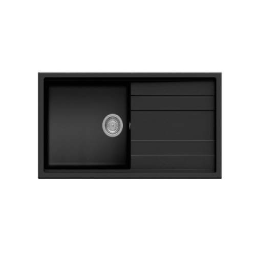 Evier de cuisine PREMIUM 1 Bac granit avec égouttoir (OREGON 11) - Noir Evier de cuisine PREMIUM 1 Bac granit avec égouttoir (OREGON 11) - Noir